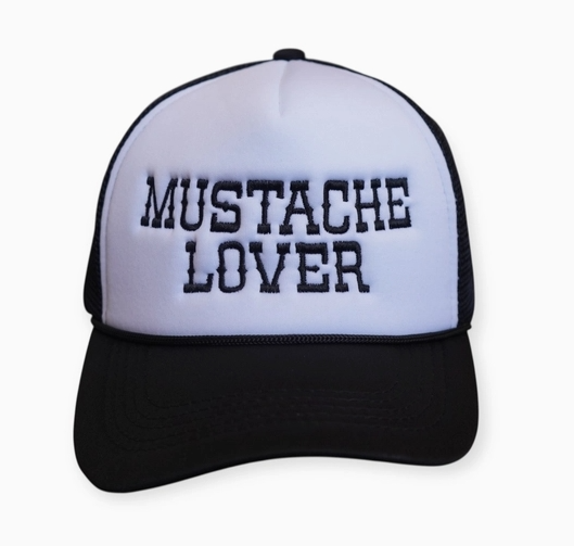 Mustache Lover Trucker Hat - B/W