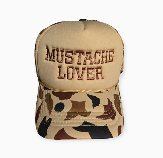 Mustache Lover Trucker Hat - Camo