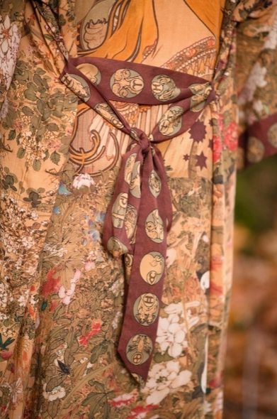 Dream Weaver Opera Duster Kimono Robe w/ Zodiac Signs