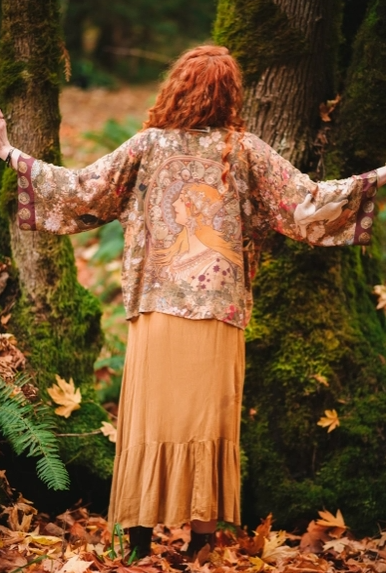 Dream Weaver Pixie Duster Cropped Kimono w/ Zodiac
