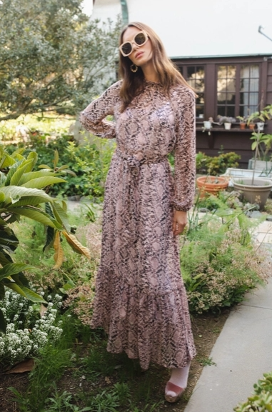 Rosey Boa Raglan Maxi Dress