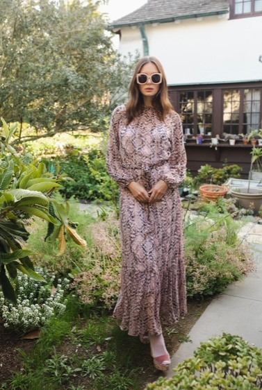 Rosey Boa Raglan Maxi Dress